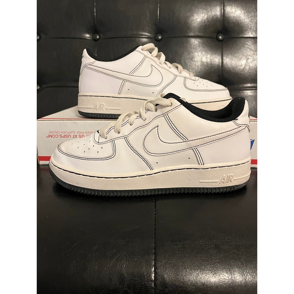 Nike Air‎ Force 1 '07 GS White Black Contrast Stitch